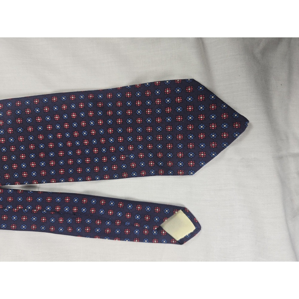 Brooks Brothers Tie Mens One Size Blue Red‎ Geometric All Silk Printed England